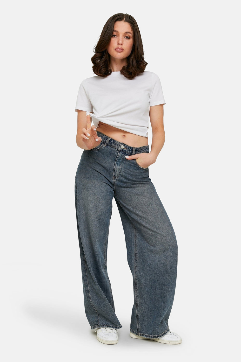 Jeans wide Light grey denim - TALLY WEIJL