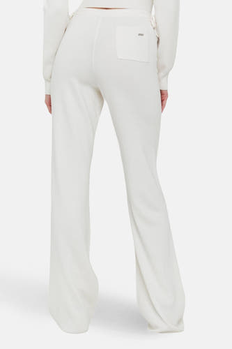 Pantalon de jogging beige T TALLY WELL avec une pocheche arrière, vu de derrière.