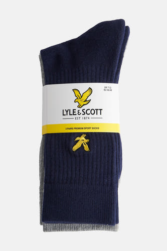 Chaussettes multicolores de LYLE & SCOTT, avec une texture rayée et un logo brodé.