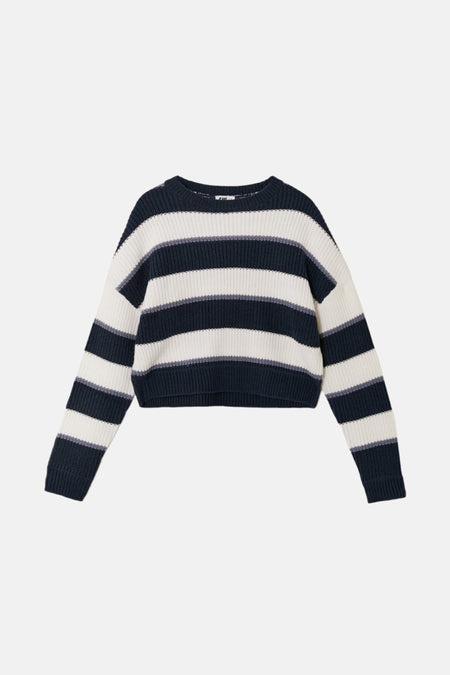 Pull met ronde hals - blauw