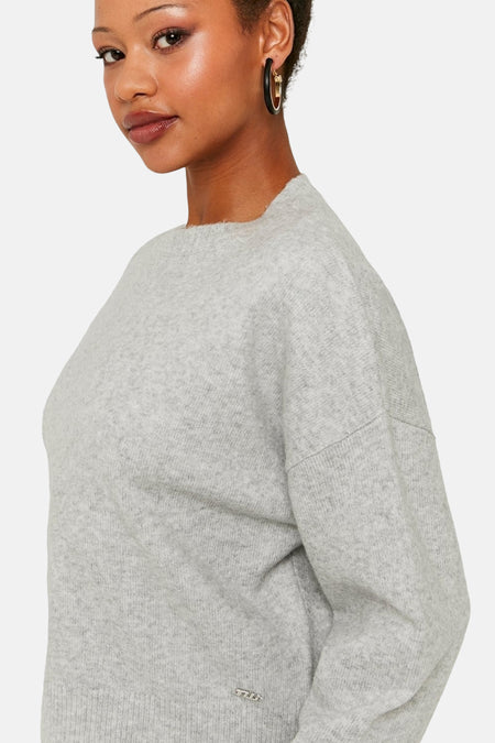 Pull met ronde hals - grijs
