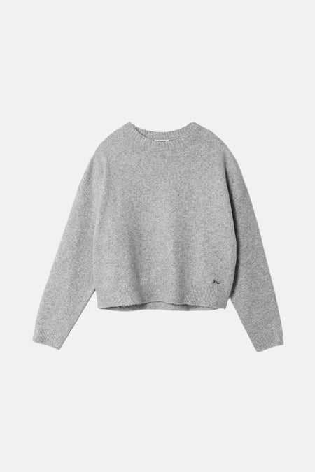 Pull met ronde hals - grijs