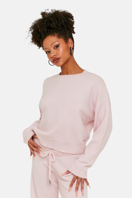 Pull met ronde hals - roze