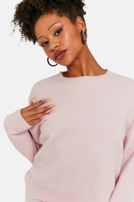 Pull met ronde hals - roze