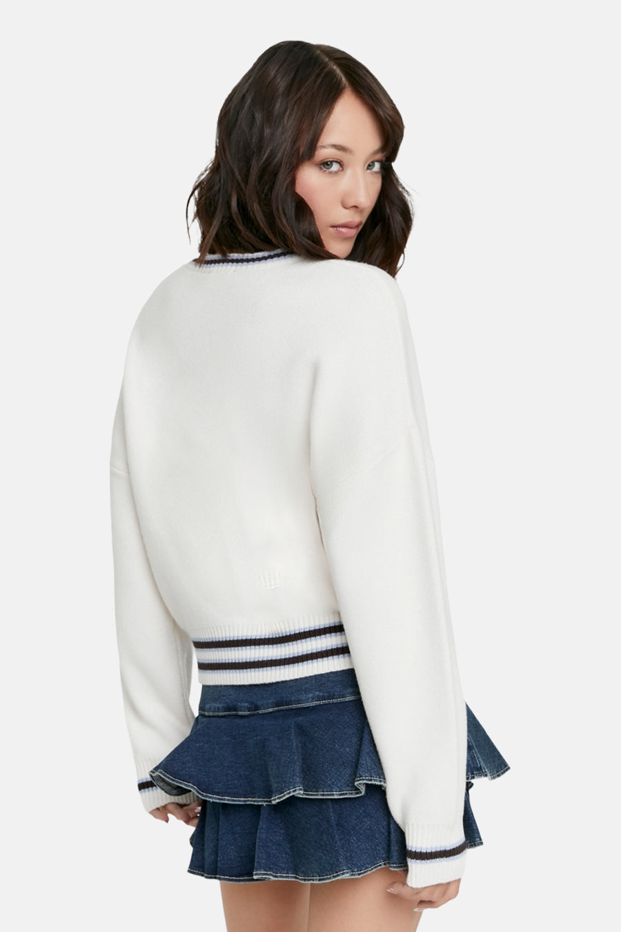 Pull col V - Beige