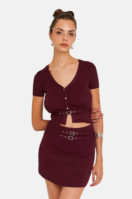 T-shirt met korte mouwen - Bordeaux