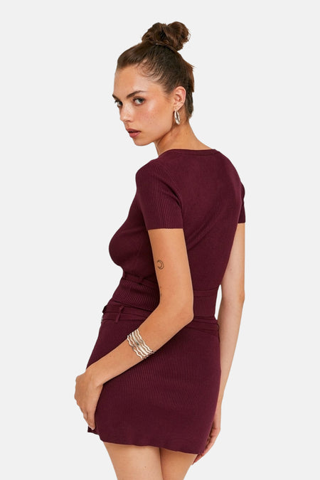 T-shirt met korte mouwen - Bordeaux