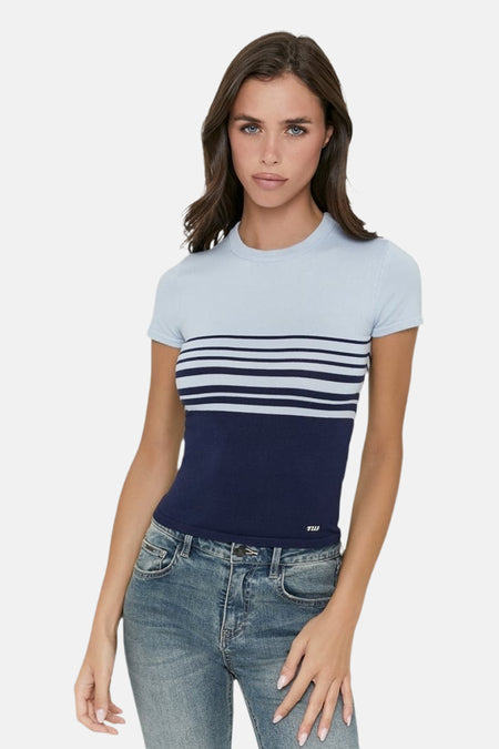 Pull met korte mouwen - blauw
