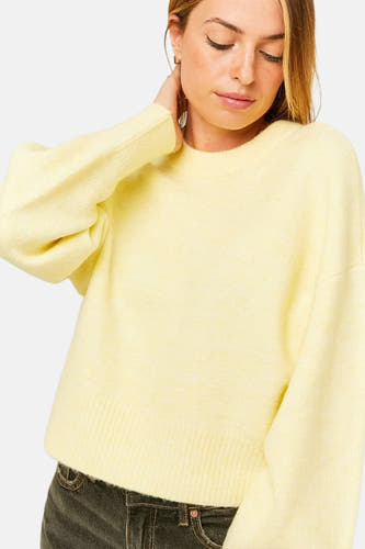 Pull à col rond - jaune
