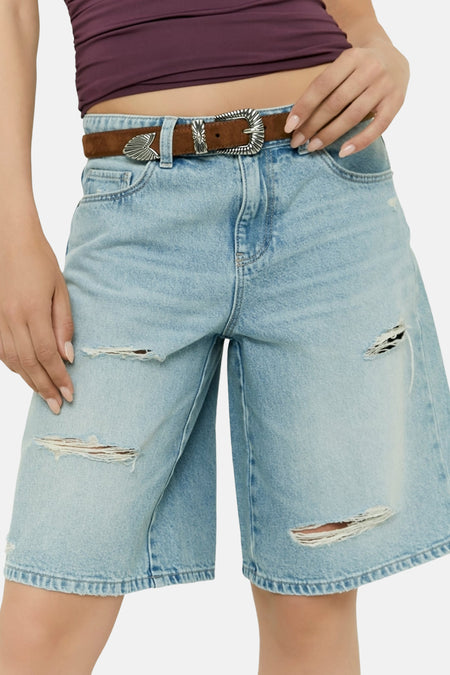 5-pocket short - light blue denim