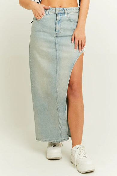 Lange rok - light blue denim