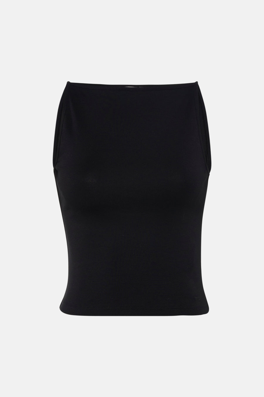 Zwart mouwloos top van TALLY WEIJL, strakke pasvorm, ribstructuur, front view
