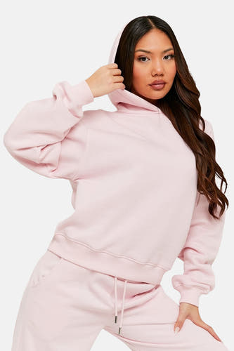 Sweat à capuche rose de TALLY WEIJL, à manches longues et de couleur unie.