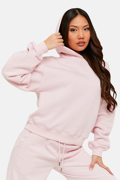 Sweat à capuche rose de TALLY WEIJL, à manches longues et de couleur unie.