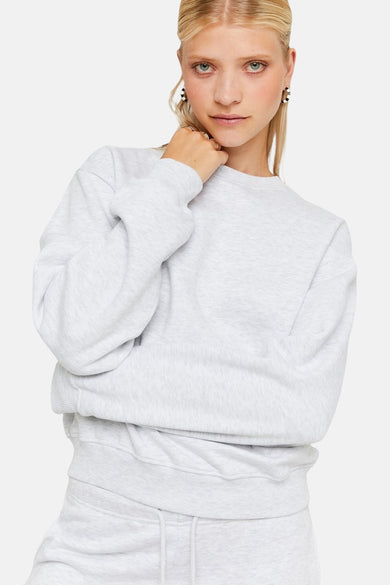Grijze sweater van TALLY WEIJL, met lange mouwen en een ronde halslijn.