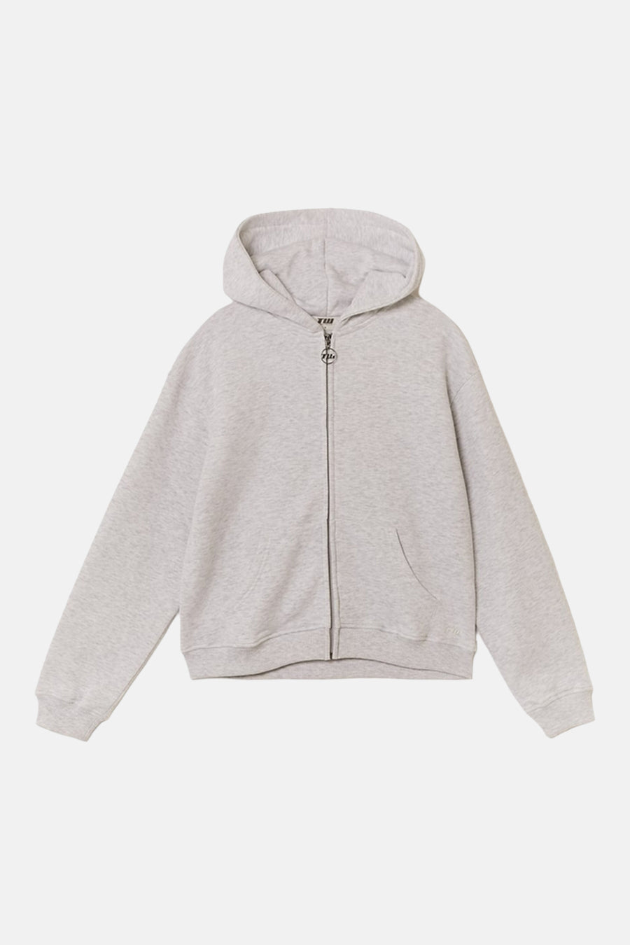 Grijs gilet van TALLY WEIJL, met lange mouwen, capuchon en een ritssluiting aan de voorkant.