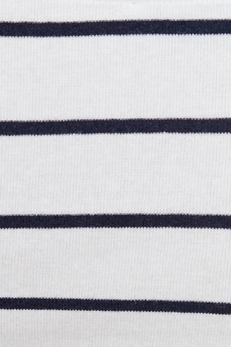Wit, gestreept T-shirt met lange mouwen van TALLY WEIJL, met donkerblauwe horizontale strepen.