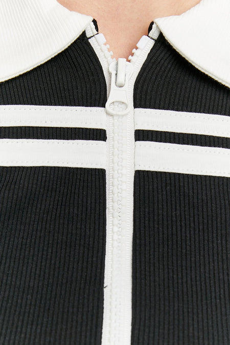 Polo met lange mouwen - zwart