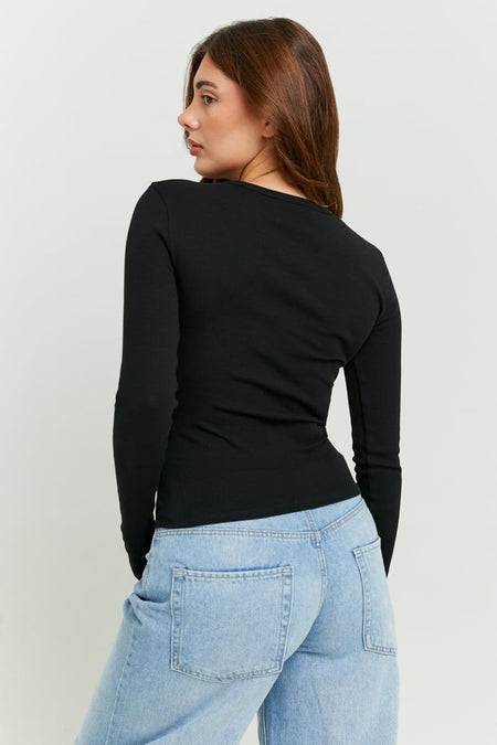 T-shirt met lange mouwen - zwart