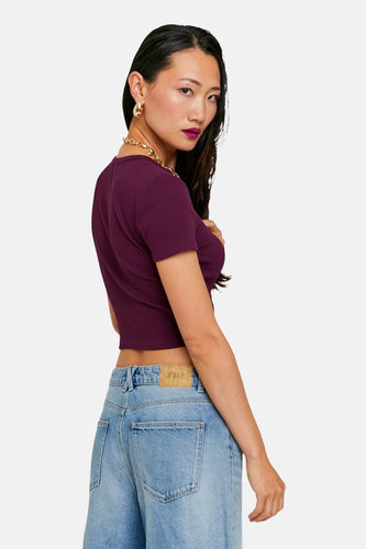 T-shirt à manches courtes - violet - TALLY WEIJL