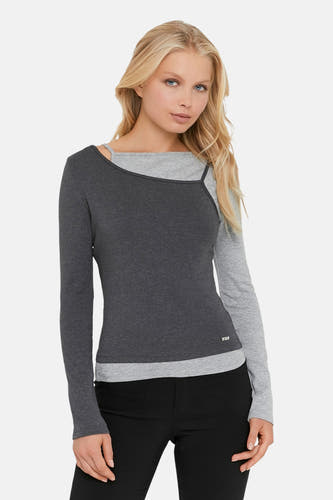 Top uni manche longue noir - TALLY WEIJL