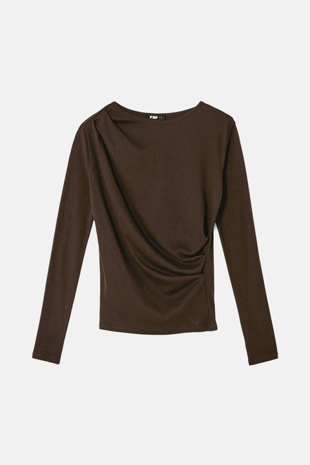 T-shirt met lange mouwen - bruin