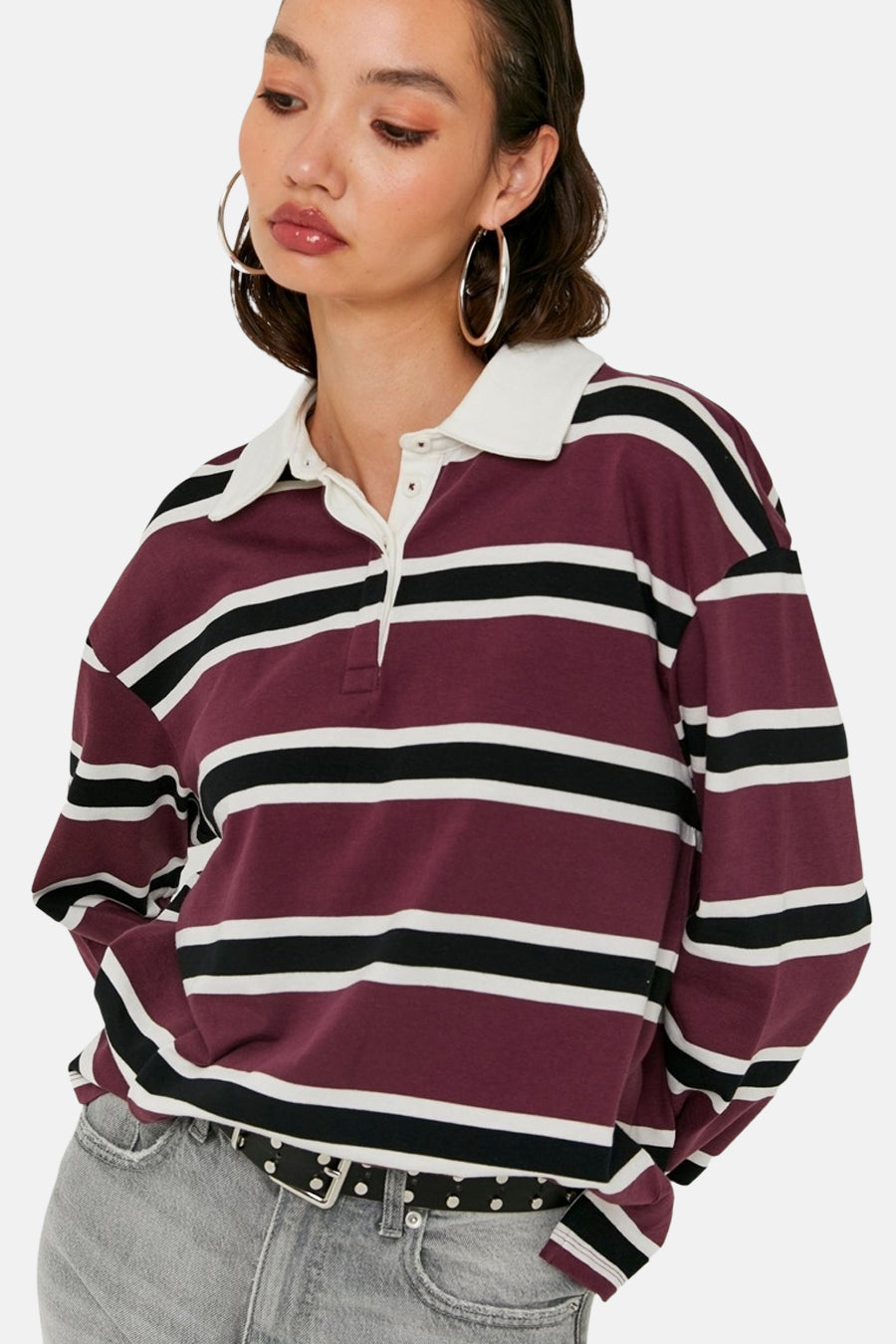 Polo met lange mouwen - bordeaux - TALLY WEIJL