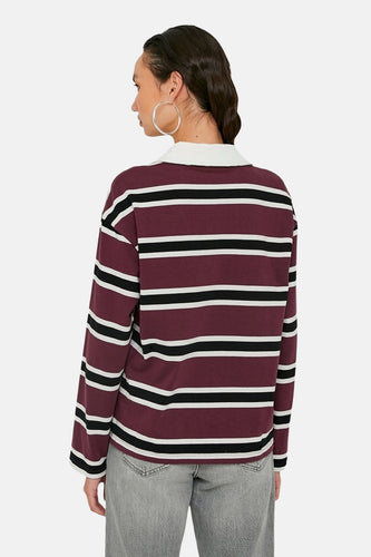 Polo met lange mouwen - bordeaux - TALLY WEIJL