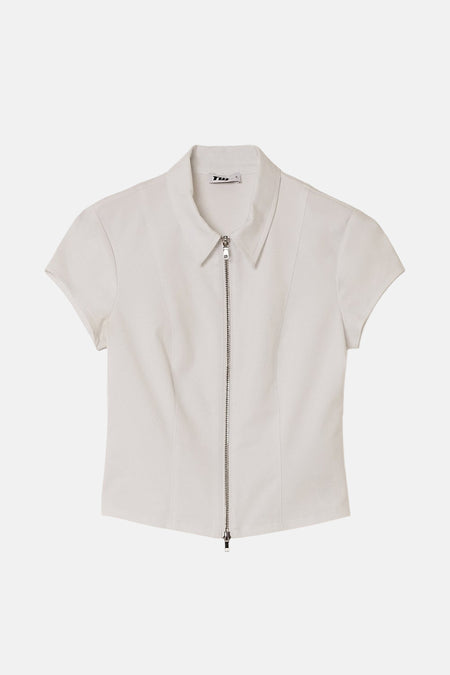 Blouse met korte mouwen - Wit