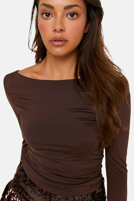 T-shirt met lange mouwen - bruin