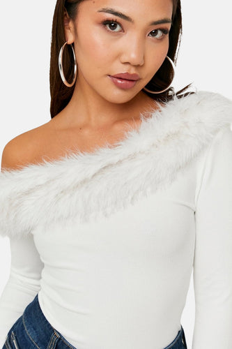 T-shirt met lange mouwen - ecru