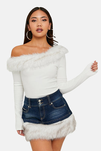 T-shirt met lange mouwen - ecru