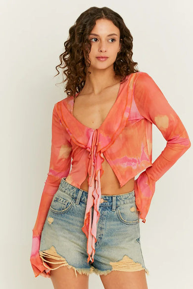 Blouse à manches longues - rouge