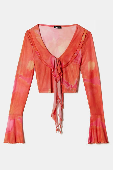 Blouse à manches longues - rouge