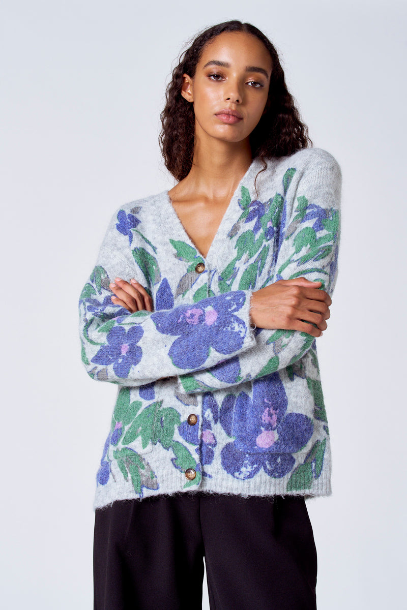 Pull col V Gris - SUNSET STUDIO
