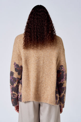 Pull met V-hals - bruin - SUNSET STUDIO