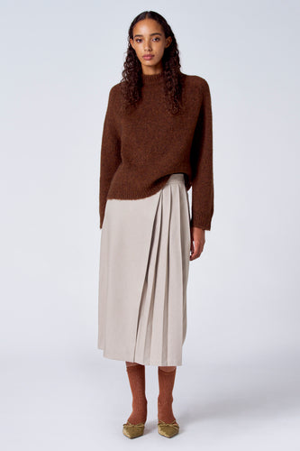 Pull met ronde hals - bruin