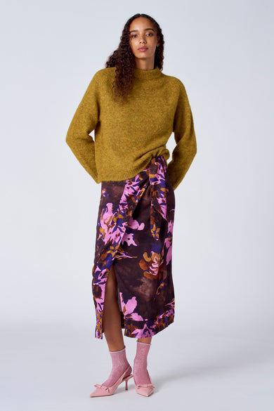 Pull met ronde hals - geel