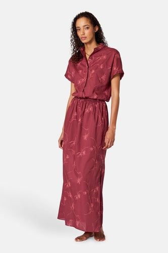Blouse à manches courtes - bordeaux