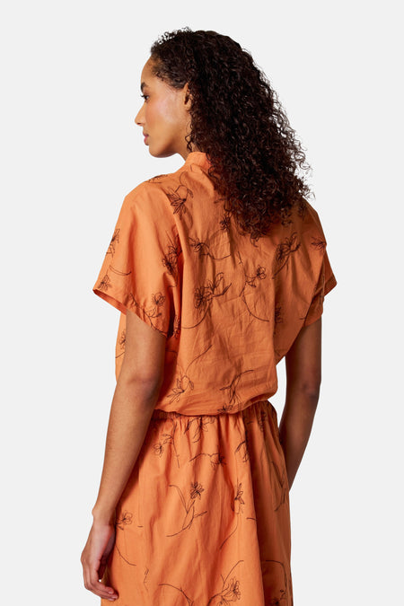 Blouse met korte mouwen - oranje