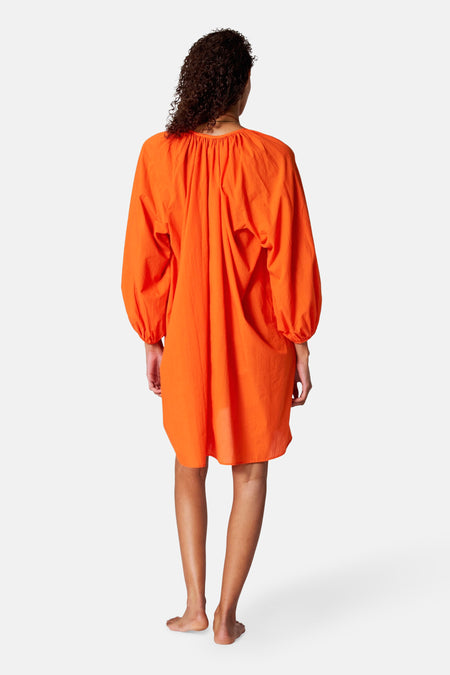 Kleedje met lange mouwen - oranje