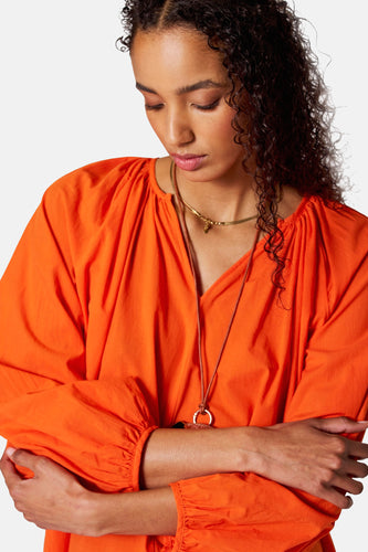 Kleedje met lange mouwen - oranje - SUNSET STUDIO