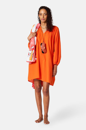 Kleedje met lange mouwen - oranje - SUNSET STUDIO