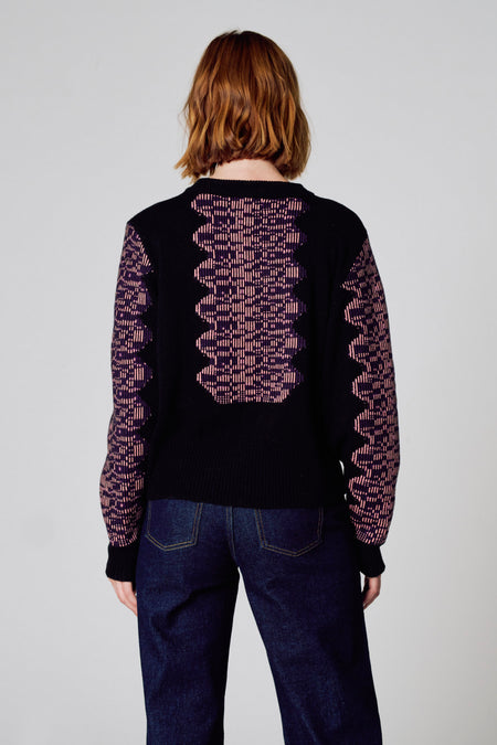 Pull met ronde hals - zwart