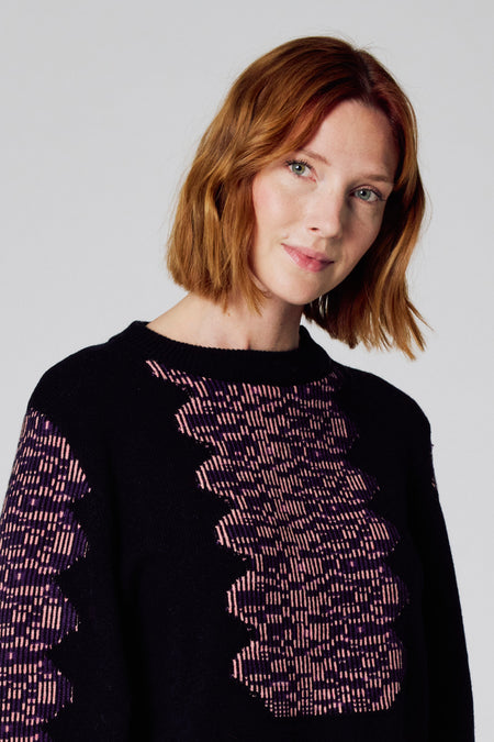 Pull met ronde hals - zwart