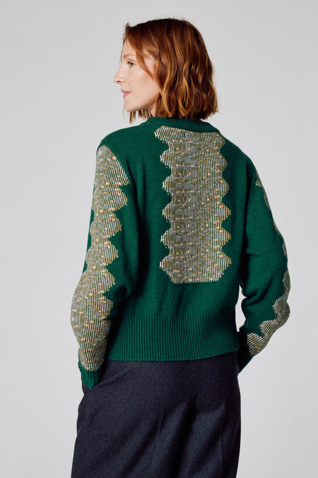 Pull met ronde hals - groen