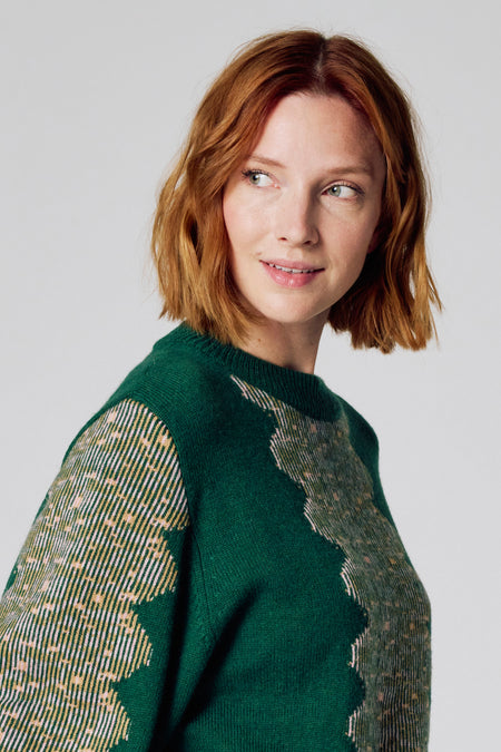 Pull met ronde hals - groen