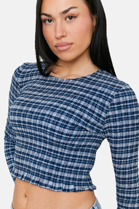 Blouse met lange mouwen - blauw