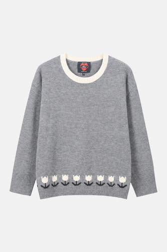 Pull col O - gris