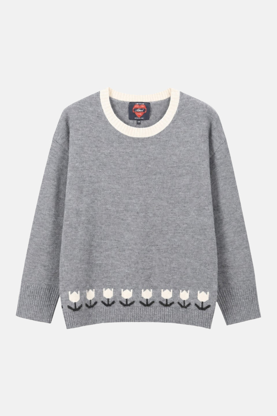 Pull col O - gris